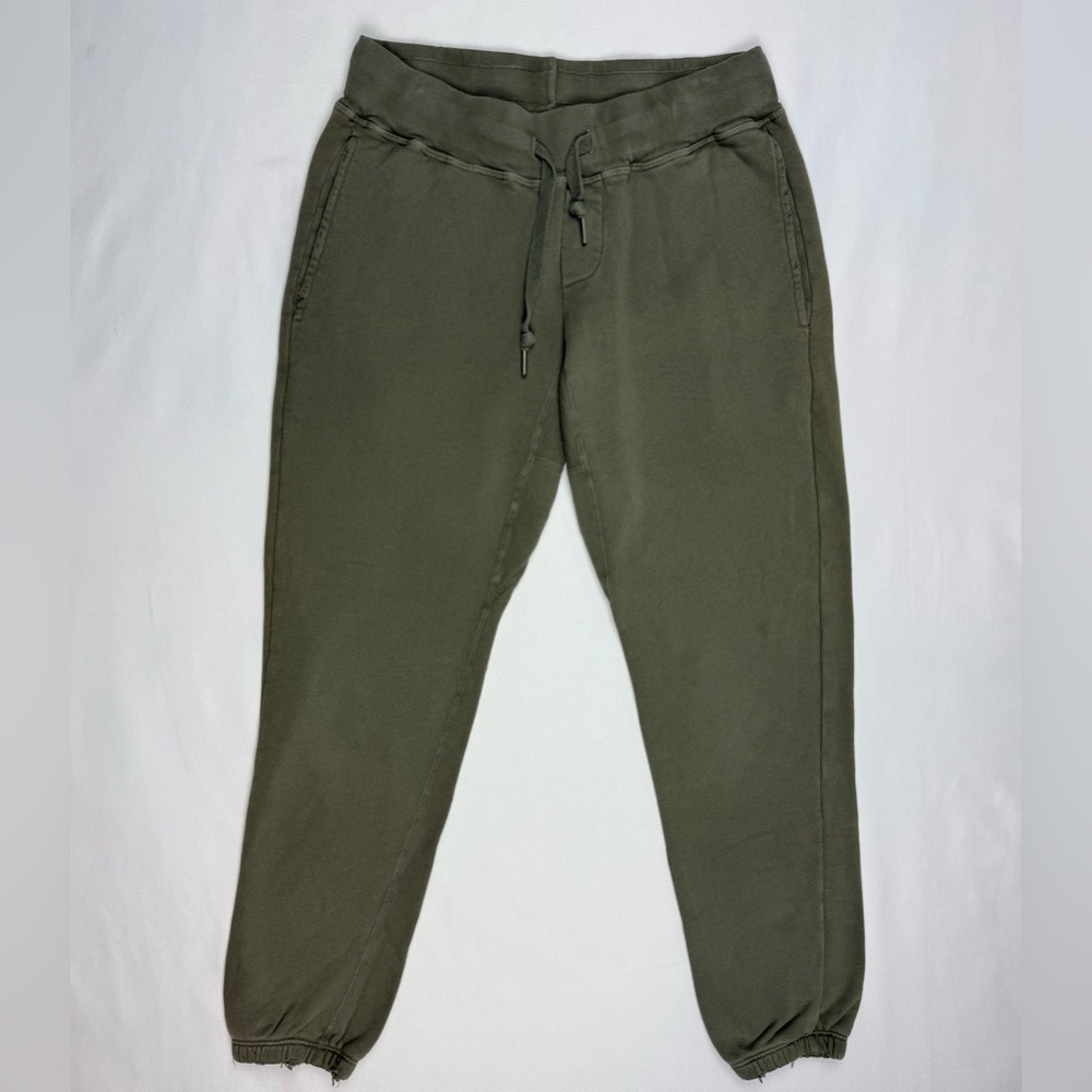 NSF Womens Sayde Distressed Sweatpants Sz Small Made In USA Olive Green B1